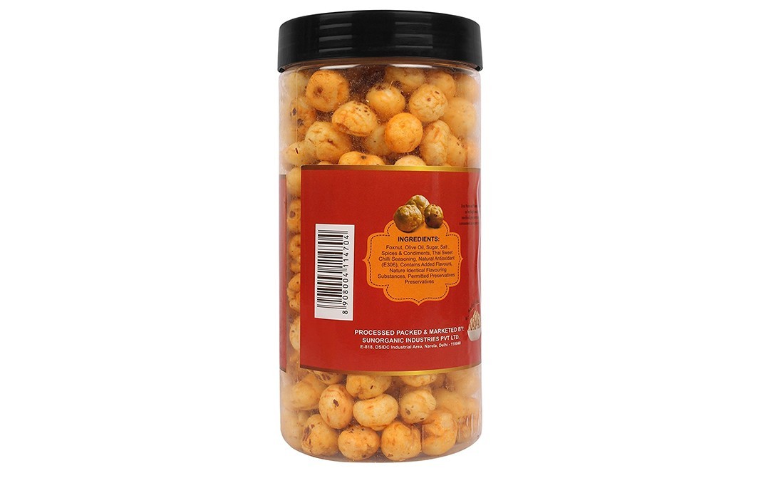 Wonderland Roasted Makhana, Thai Sweet Chilli Foxnuts   Plastic Jar  100 grams